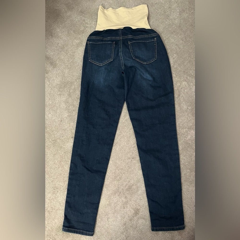 Indigo Blue Maternity Skinny Jeans Secret Fit Belly Dark Wash Size M - Picture 3 of 9